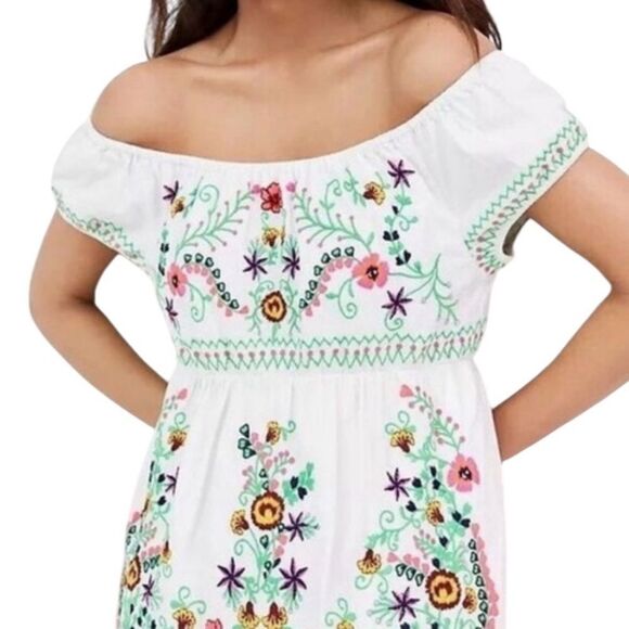 Anthropologie Embroidered Off-The-Shoulder Maxi Dress S - Picture 2 of 9